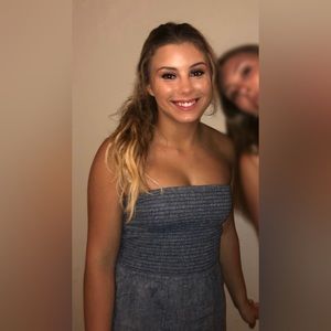 Express Blue Fit Flare Tube Dress